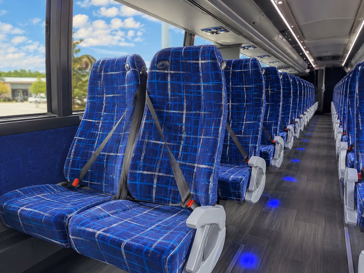 56 passenger charter bus inside